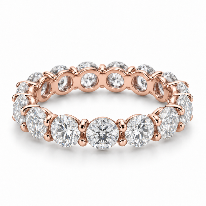 Round Floating Lab-Grown Diamond Eternity Ring — 6 CTW — 14K Rose Gold — illustrative rendering