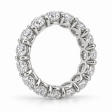 Round Floating Lab-Grown Diamond Eternity Ring — 6 CTW — 14K White Gold — side profile — illustrative rendering