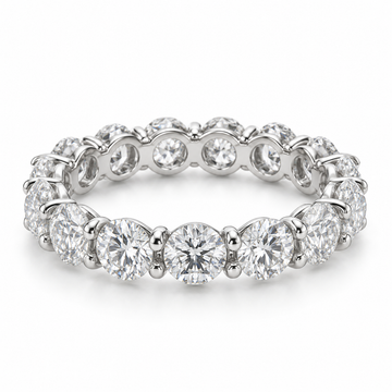 Round Floating Lab-Grown Diamond Eternity Ring — 6 CTW in 14K White Gold — illustrative design rendering