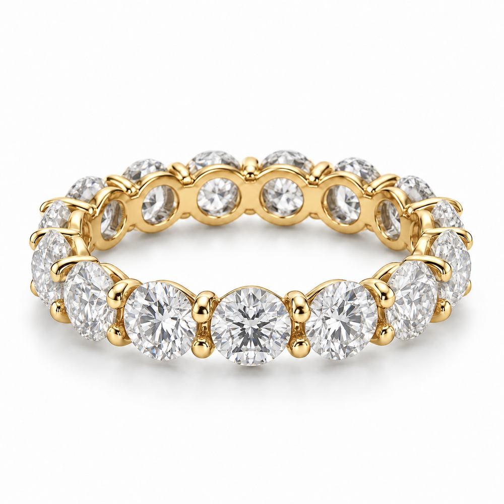 Round Floating Lab-Grown Diamond Eternity Ring — 6 CTW — 14K Yellow Gold — illustrative rendering