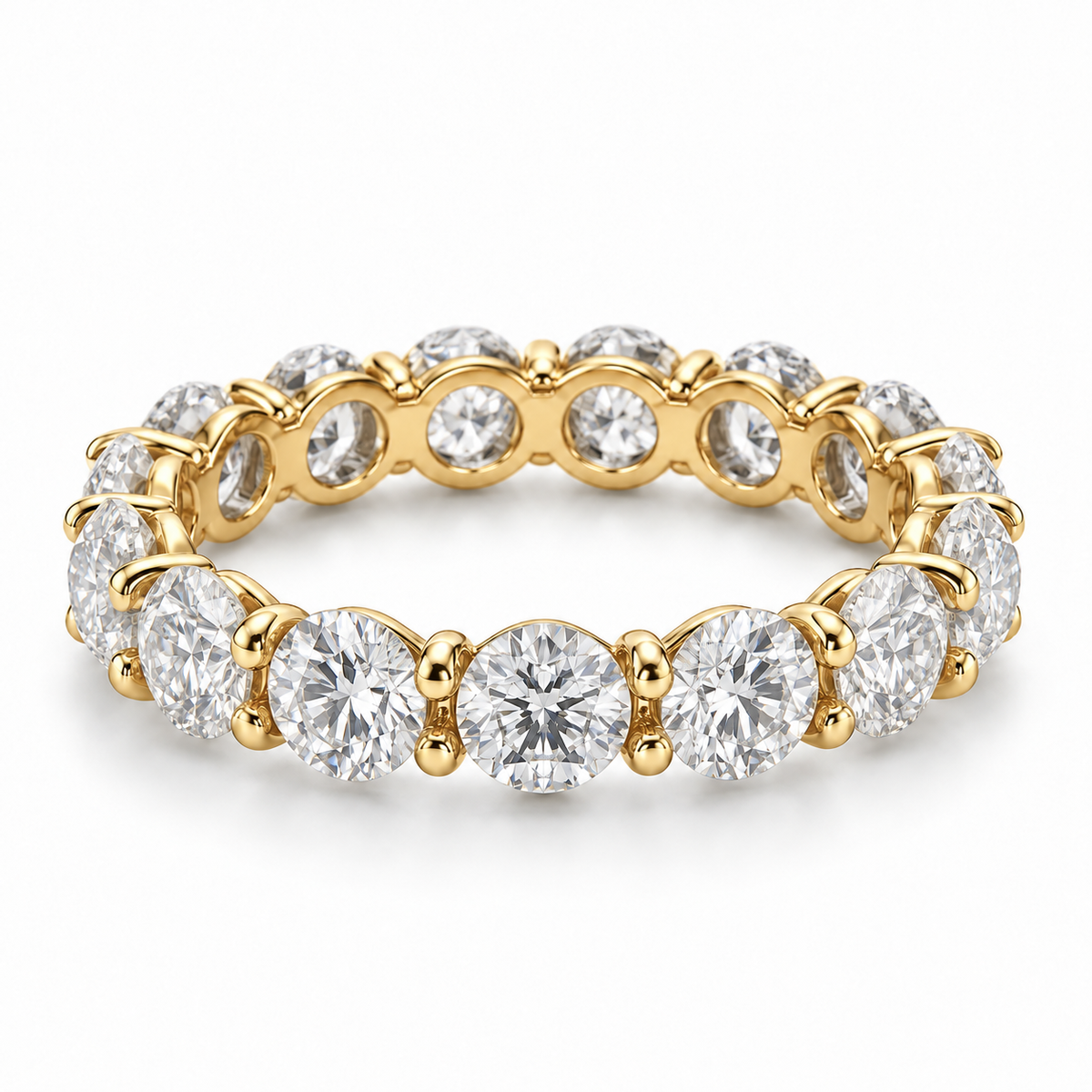 Round Floating Lab-Grown Diamond Eternity Ring — 6 CTW — 14K Yellow Gold — illustrative rendering