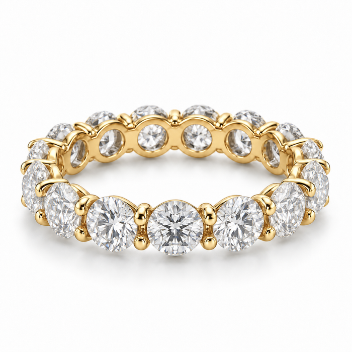 Round Floating Lab-Grown Diamond Eternity Ring — 6 CTW — 14K Yellow Gold — illustrative rendering