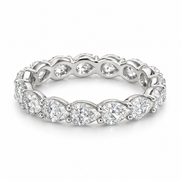 Pear Floating Lab-Grown Diamond Eternity Ring — 4 CTW in 14K White Gold — illustrative design rendering