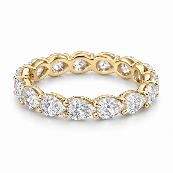 Pear Floating Lab-Grown Diamond Eternity Ring — 4 CTW — 14K Yellow Gold — illustrative rendering