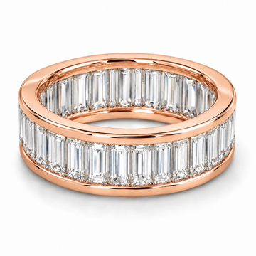 Baguette Channel lab-grown diamond eternity ring in 14K rose gold — illustrative rendering