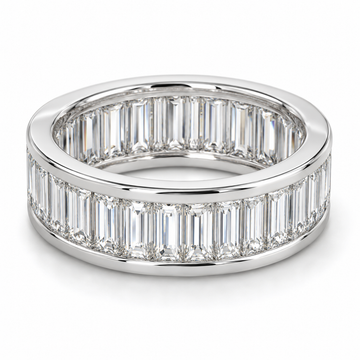 Baguette Channel lab-grown diamond eternity ring in 14K white gold — illustrative product rendering