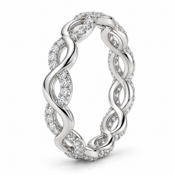 Infinity Twist lab-grown diamond eternity ring in 14K white gold — illustrative product rendering