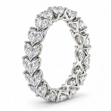 Heart Prong lab-grown diamond eternity ring in 14K white gold — illustrative product rendering