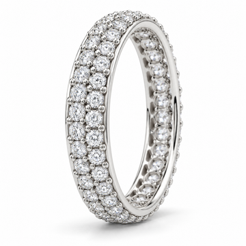Round Double-Row lab-grown diamond eternity ring in 14K white gold — illustrative product rendering