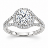 Round Split-Shank Halo in 14K white gold — illustrative design rendering