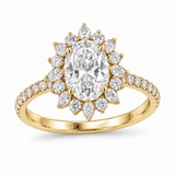 Oval Petal Halo in 14K yellow gold — illustrative design rendering