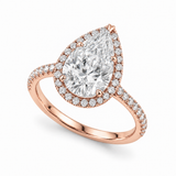 Pear French-Pavé Halo in 14K rose gold — illustrative design rendering