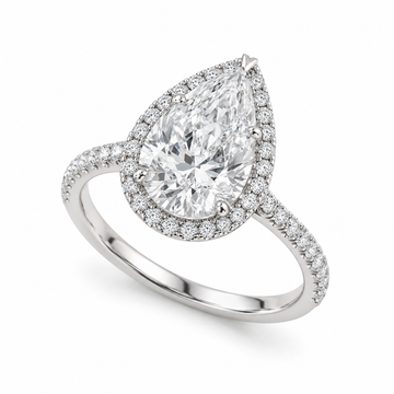 Pear French-Pavé Halo in 14K white gold — illustrative design rendering