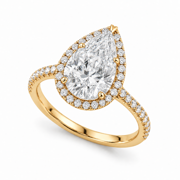 Pear French-Pavé Halo in 14K yellow gold — illustrative design rendering