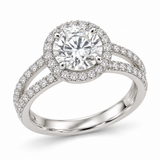 Round Double-Band Halo in 14K white gold — illustrative design rendering