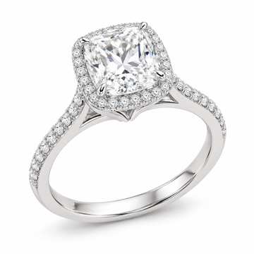 Cushion Cathedral Halo in 14K white gold — illustrative design rendering