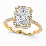Radiant Pavé Halo in 14K yellow gold — illustrative design rendering