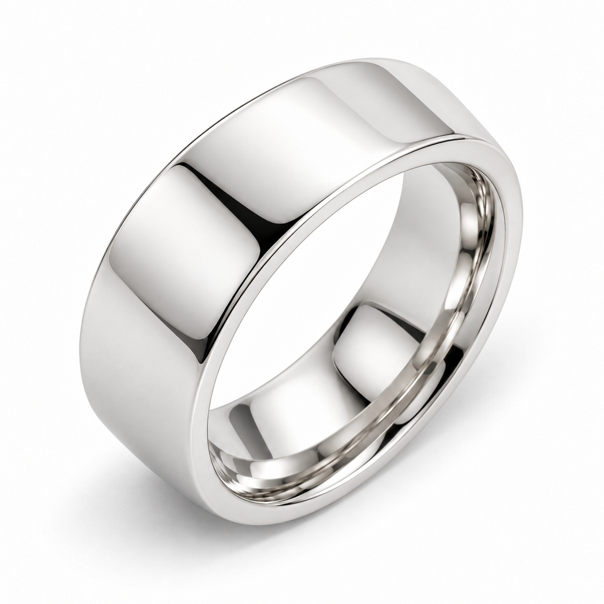 Men’s Signature 6mm Gold Wedding Band — white gold alternate angle, illustrative rendering