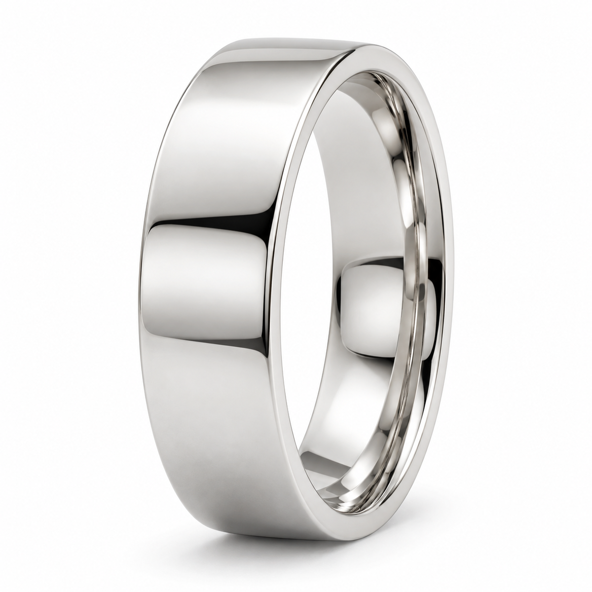 Men’s Signature 6mm Gold Wedding Band in 14K white gold — illustrative product rendering