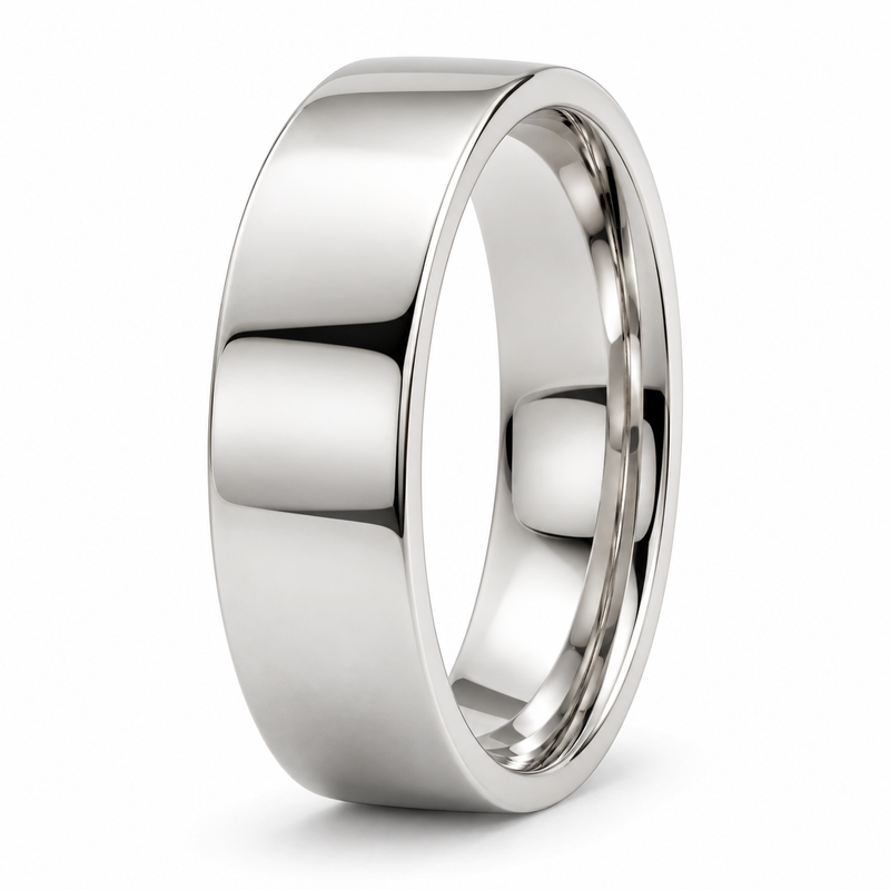Men’s Signature 6mm Gold Wedding Band in 14K white gold — illustrative product rendering