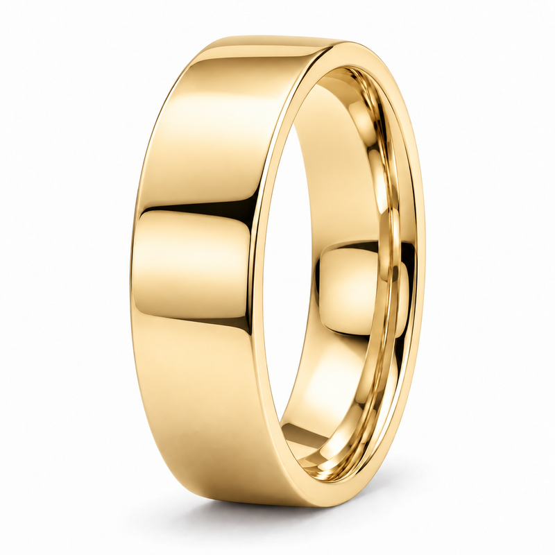 Men’s Signature 6mm Gold Wedding Band in 14K yellow gold — illustrative product rendering