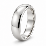 Men’s Classic Dome 5mm Gold Wedding Band in 14K white gold — illustrative product rendering