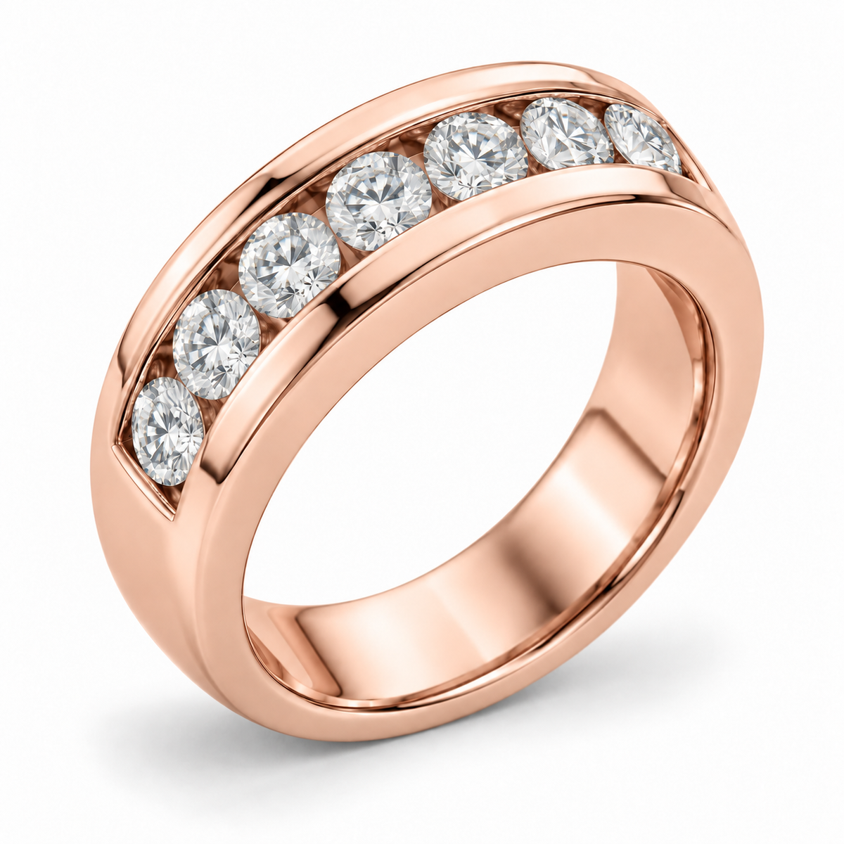 Men’s Channel Set Lab Diamond Band — 2 CTW in 14K rose gold — illustrative product rendering