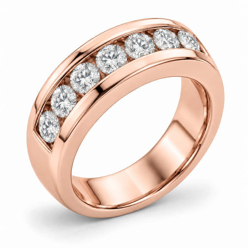 Men’s Channel Set Lab Diamond Band — 2 CTW in 14K rose gold — illustrative product rendering