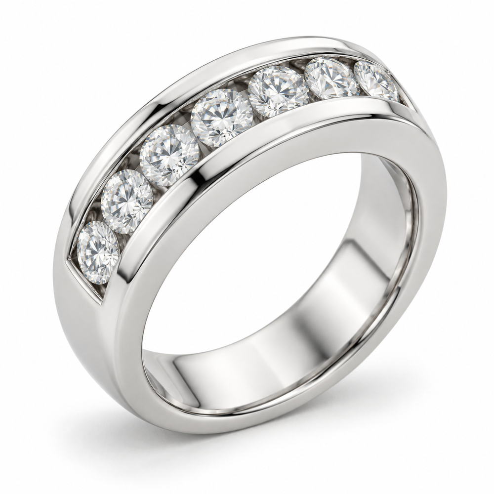 Men’s Channel Set Lab Diamond Band — 2 CTW in 14K white gold — illustrative product rendering