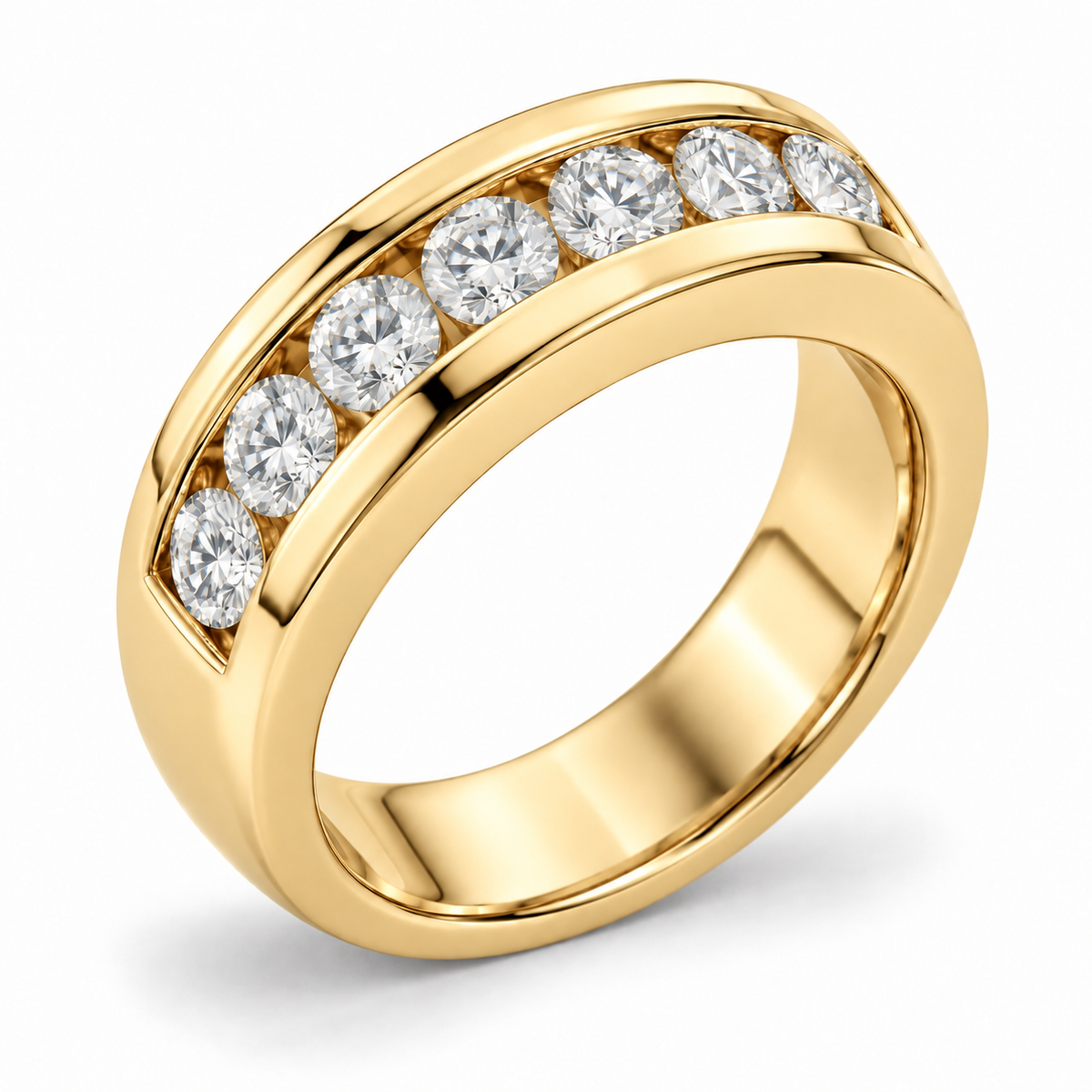Men’s Channel Set Lab Diamond Band — 2 CTW in 14K yellow gold — illustrative product rendering