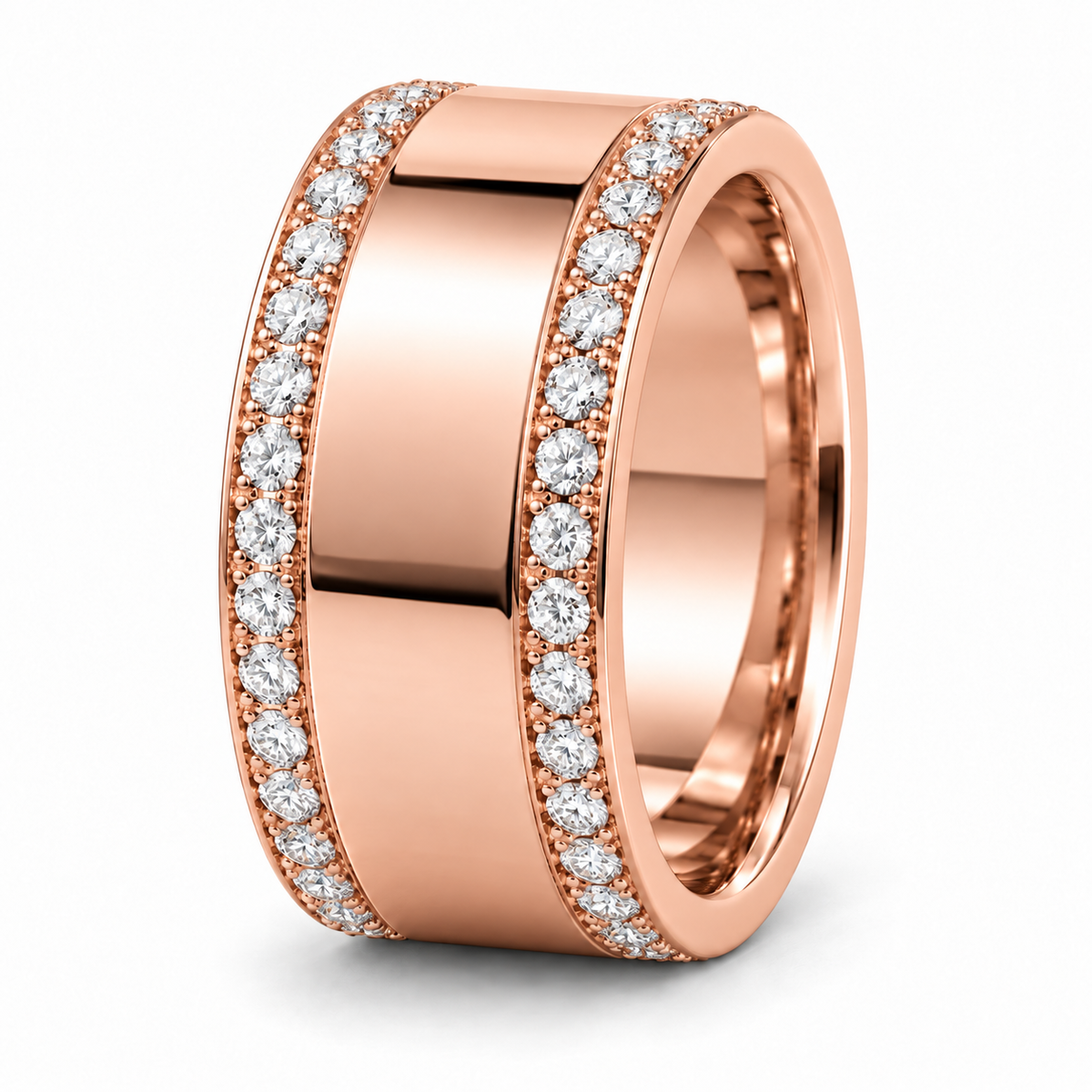 Men’s Edge Pavé Lab Diamond Band — 1.50 CTW in 14K rose gold — illustrative product rendering