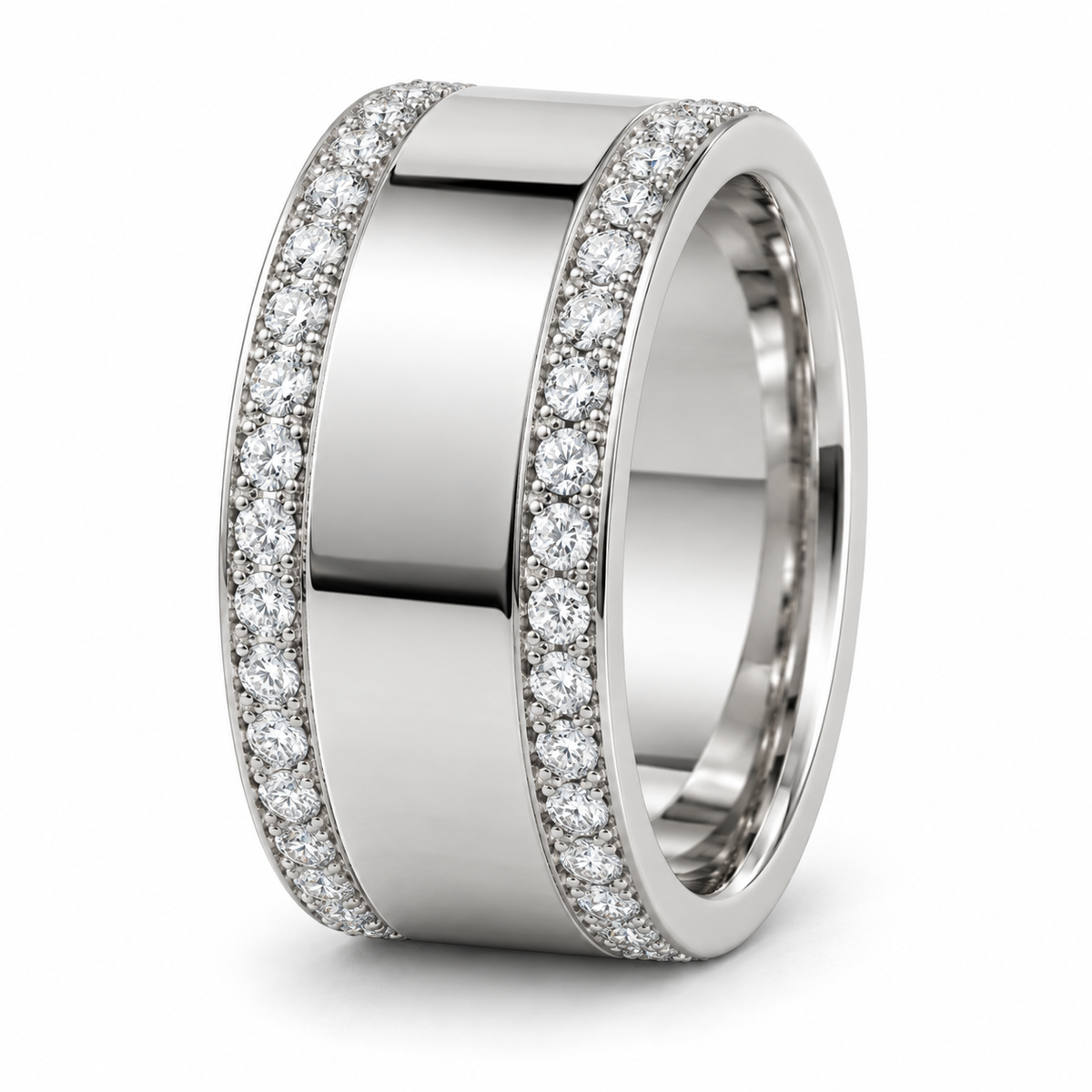 Men’s Edge Pavé Lab Diamond Band — 1.50 CTW in 14K white gold — illustrative product rendering