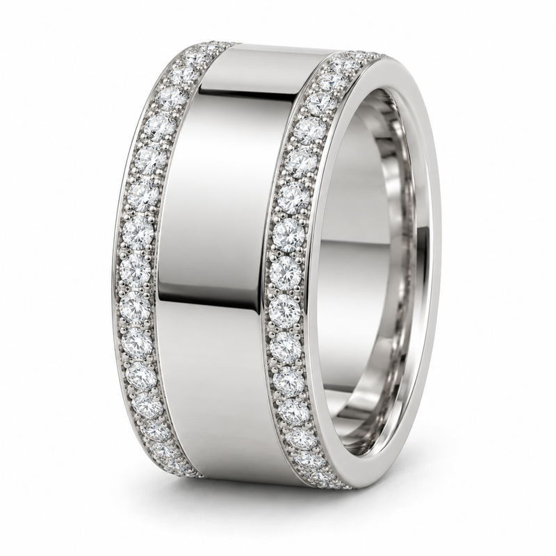 Men’s Edge Pavé Lab Diamond Band — 1.50 CTW in 14K white gold — illustrative product rendering