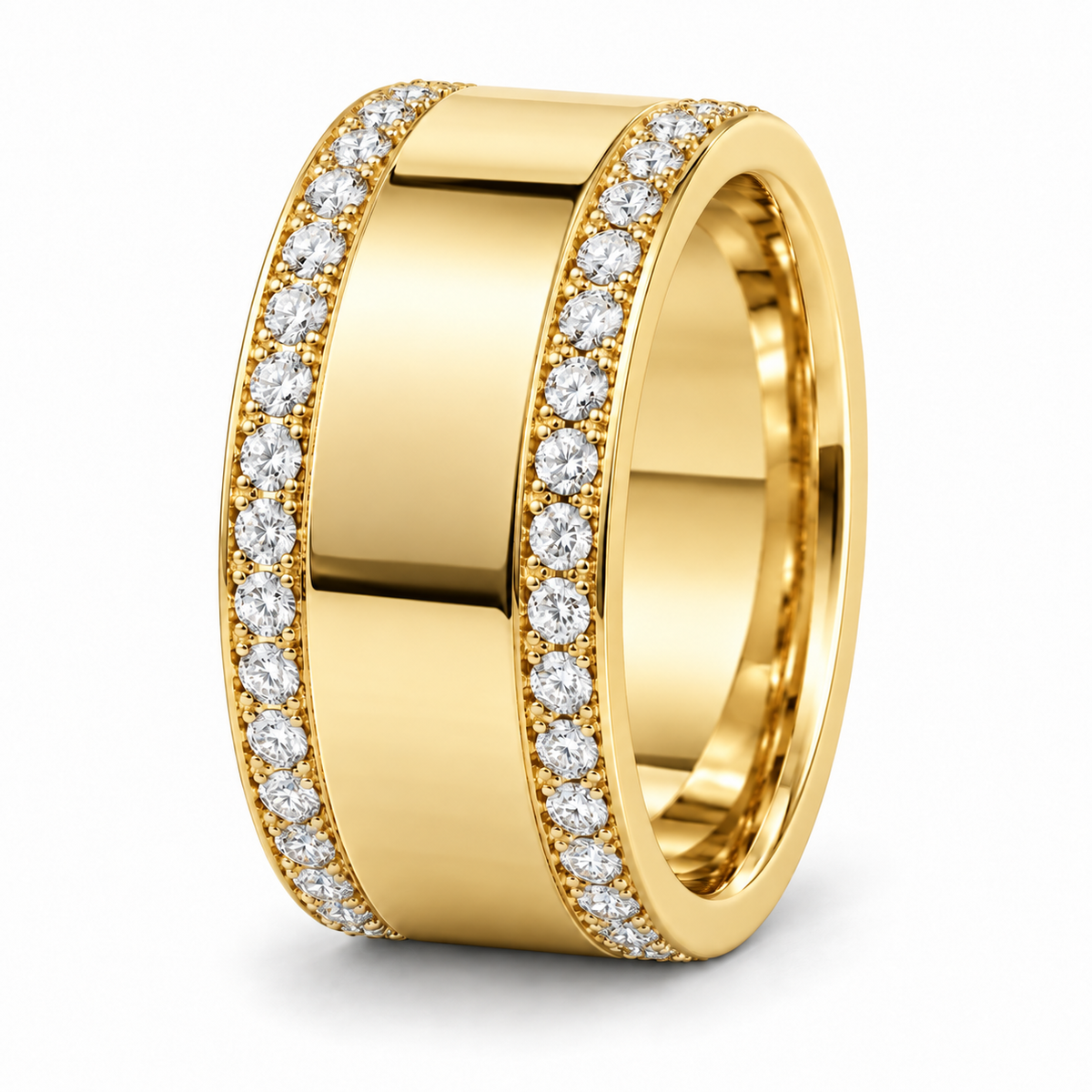 Men’s Edge Pavé Lab Diamond Band — 1.50 CTW in 14K yellow gold — illustrative product rendering