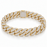 Men’s Pavé Cuban Link Lab Diamond Bracelet — 7.40 CTW in 14K yellow gold — illustrative product rendering