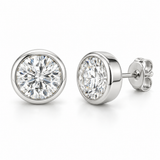 Men’s Bezel Set Lab Diamond Studs — 3 CTW Pair in 14K white gold — illustrative product rendering