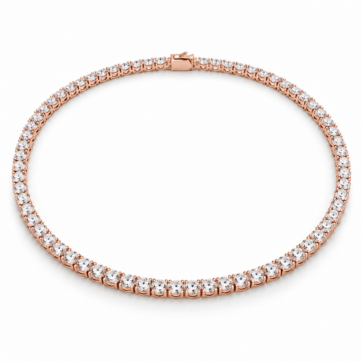Men’s Classic Tennis Lab Diamond Necklace — 15 CTW in 14K rose gold — illustrative product rendering