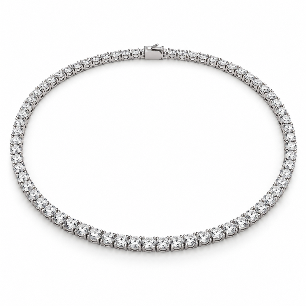 Men’s Classic Tennis Lab Diamond Necklace — 15 CTW in 14K white gold — illustrative product rendering