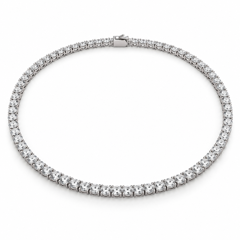 Men’s Classic Tennis Lab Diamond Necklace — 15 CTW in 14K white gold — illustrative product rendering