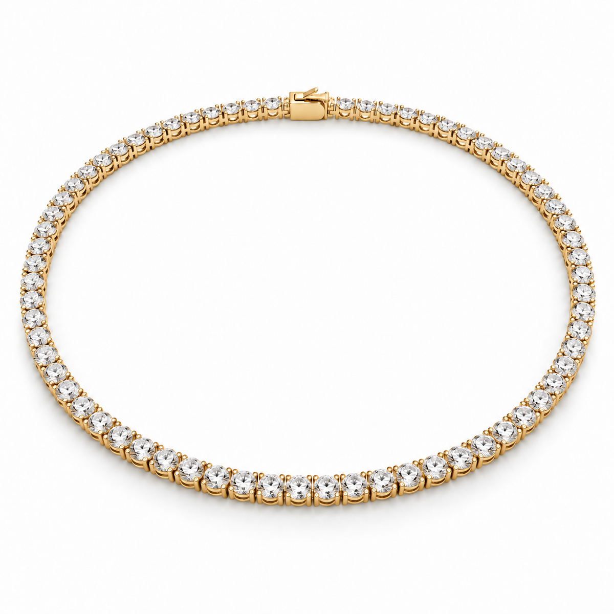 Men’s Classic Tennis Lab Diamond Necklace — 15 CTW in 14K yellow gold — illustrative product rendering