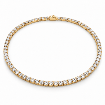 Men’s Classic Tennis Lab Diamond Necklace — 15 CTW in 14K yellow gold — illustrative product rendering