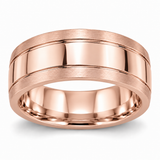 Men’s Contour Inlay 7mm Gold Wedding Band in 14K Rose Gold — original product render
