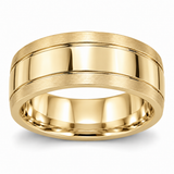Men’s Contour Inlay 7mm Gold Wedding Band in 14K Yellow Gold — original product render