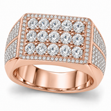 Men’s Skyline Multi-Row Lab Diamond Ring — 4.33 CTW in 14K Rose Gold — original product render