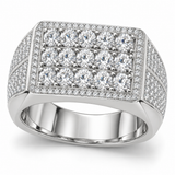 Men’s Skyline Multi-Row Lab Diamond Ring — 4.33 CTW in 14K white gold — illustrative design rendering