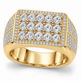 Men’s Skyline Multi-Row Lab Diamond Ring — 4.33 CTW in 14K Yellow Gold — original product render