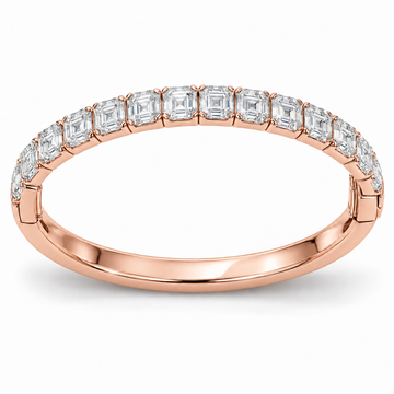 Men’s Asscher Lab Diamond Bangle — 10.75 CTW in 14K Rose Gold — original product render