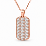 Men’s Pavé Lab Diamond Dog Tag Pendant — 1.50 CTW in 14K Rose Gold — original product render