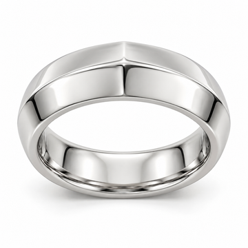 Men's Apex Knife-Edge 6mm Wedding Band in 14K White Gold — illustrative design rendering