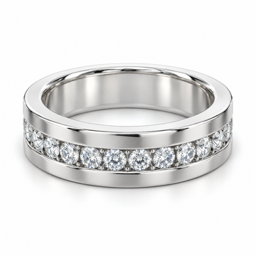 Men’s Horizon Round Channel Lab Diamond Eternity Band — 2 CTW in 14K White Gold — illustrative design rendering